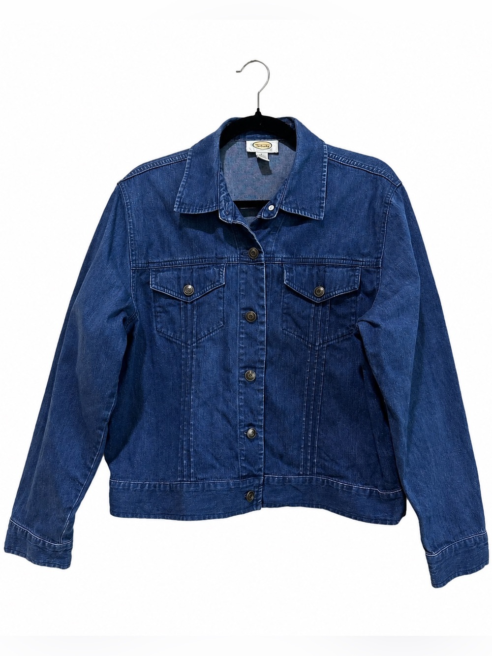 Vintage Talbots Denim Trucker Jacket Blue 100% Cotton Size Large